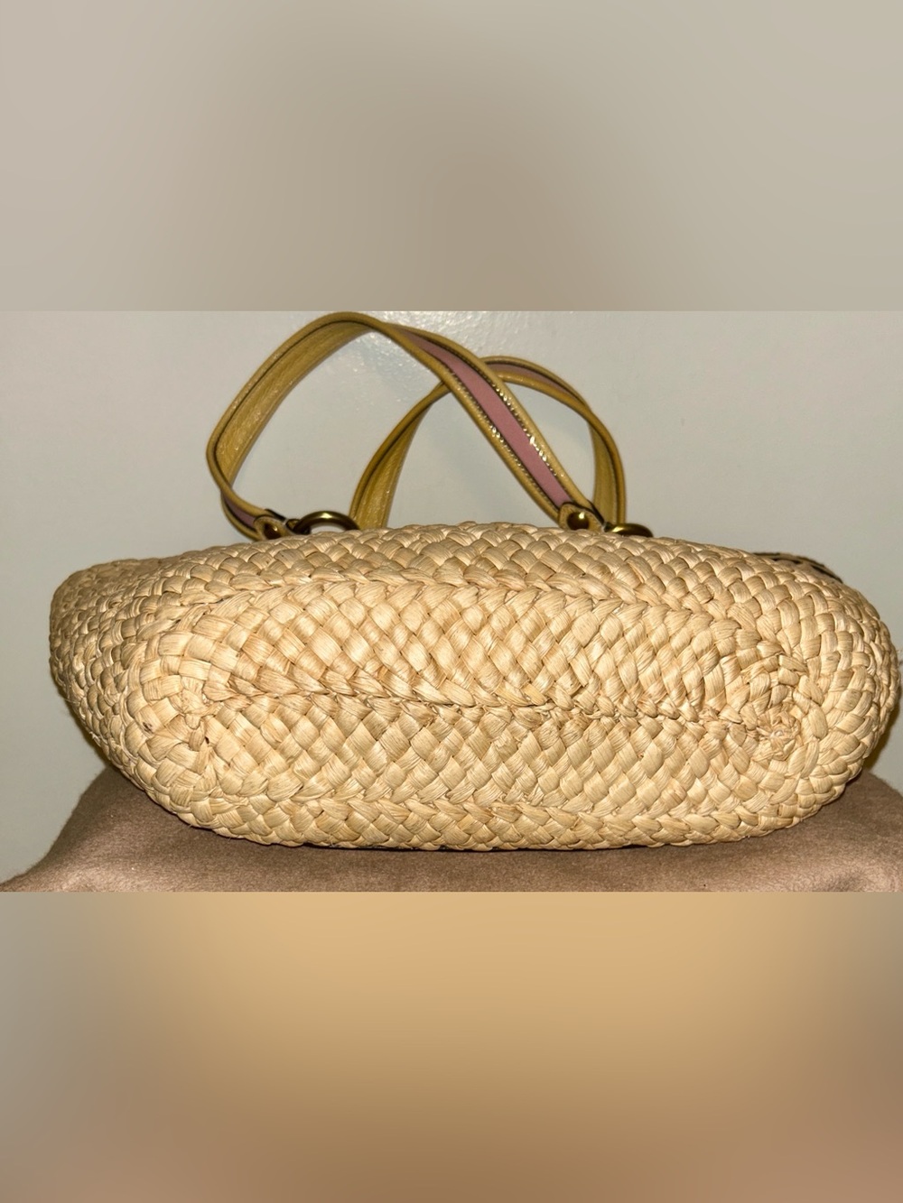 Coach Poppy straw appliqué tote bag. Y2K - Picture 7 of 11